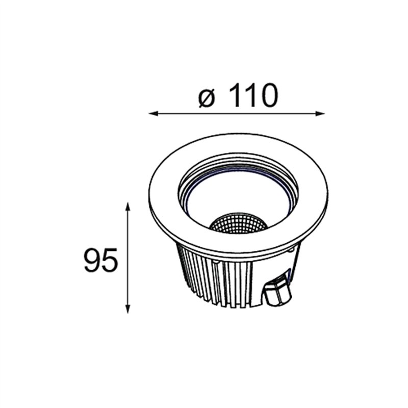 Modular Hipy Round Floor Recessed Up 110 1x IP67 LED DE | Grondlamp