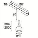 Modular Marbulito Track 48V Suspended 41 1x LED | Trackverlichting