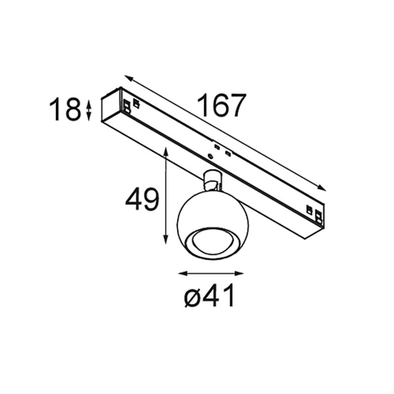 Modular Marbulito Track 48V Adjustable 41 1x LED | Trackverlichting