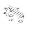 Modular Marbulito Track 48V Adjustable 41 2x LED | Track lighting fixture