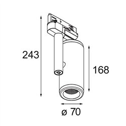Modular Medard Track 230V Adjustable 70 1x LED DI | Track lighting fixture