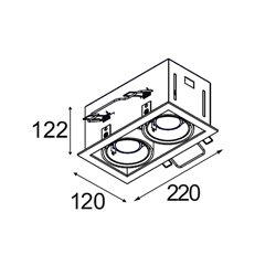 Modular Mini-Multiple Recessed Adjustable GU10 2x | Recessed spot