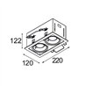 Modular Mini-Multiple Recessed Adjustable GU10 2x | Recessed spot
