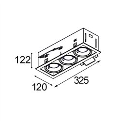 Modular Mini-Multiple Recessed Adjustable GU10 3x | Recessed spot