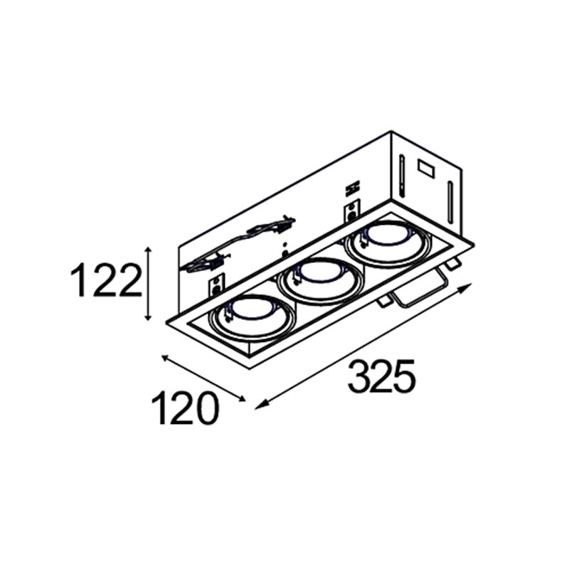 Modular Mini-Multiple Recessed Adjustable GU10 3x | Inbouwspot