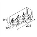 Modular Mini-Multiple Recessed Adjustable M-LED 3x DE | Inbouwspot