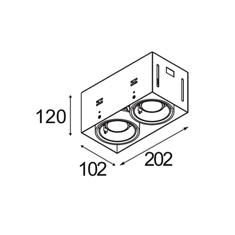 Modular Mini-Multiple Recessed Trimless Adjustable GU10 2x DE | Inbouwspot