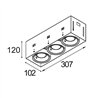 Modular Mini-Multiple Recessed Trimless Adjustable GU10 3x DE | Recessed spot