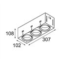 Modular Mini-Multiple Recessed Trimless Adjustable M-LED 3x DE | Inbouwspot