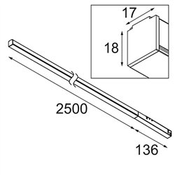 Modular Pista Linear Light Track 48V 2636 1x LED | Track lighting fixture