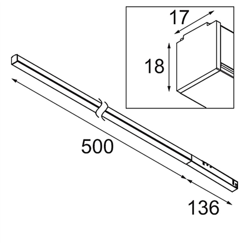 Modular Pista Linear Light Track 48V 636 1x LED | Trackverlichting