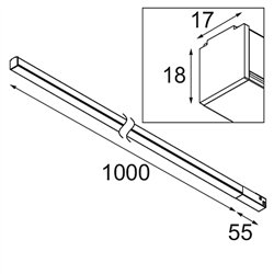 Modular Pista Linear Light Track 48V 1055 1x LED | Track lighting fixture