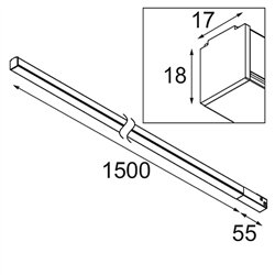 Modular Pista Linear Light Track 48V 1555 1x LED | Track lighting fixture