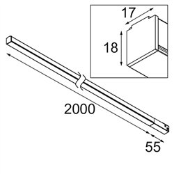 Modular Pista Linear Light Track 48V 2055 1x LED | Track lighting fixture