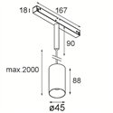 Modular Minude Track 48V Suspended 45 1x LED | Trackverlichting