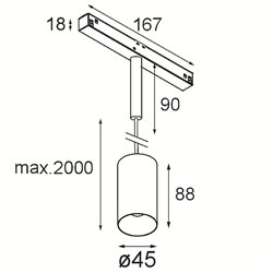 Modular Minude Track 48V Suspended 45 1x LED | Track lighting fixture
