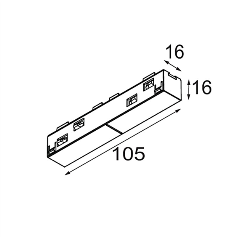 Modular Track 48V Connection 180° Electrical (For Surface Mounting)