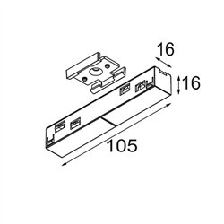 Modular Track 48V Connection 180° Electrical/Mechanical (For Suspended Mounting)
