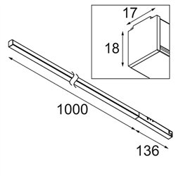 Modular Pista Linear Light Track 48V 1136 1x LED | Track lighting fixture