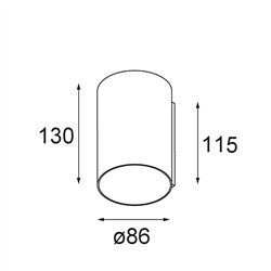 Modular Smart Tube Wall 82 L 1x DE | Wall lamp