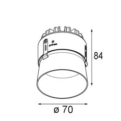 Modular Thimble Recessed Trimless 70 1x IP55 LED DE | Recessed spot