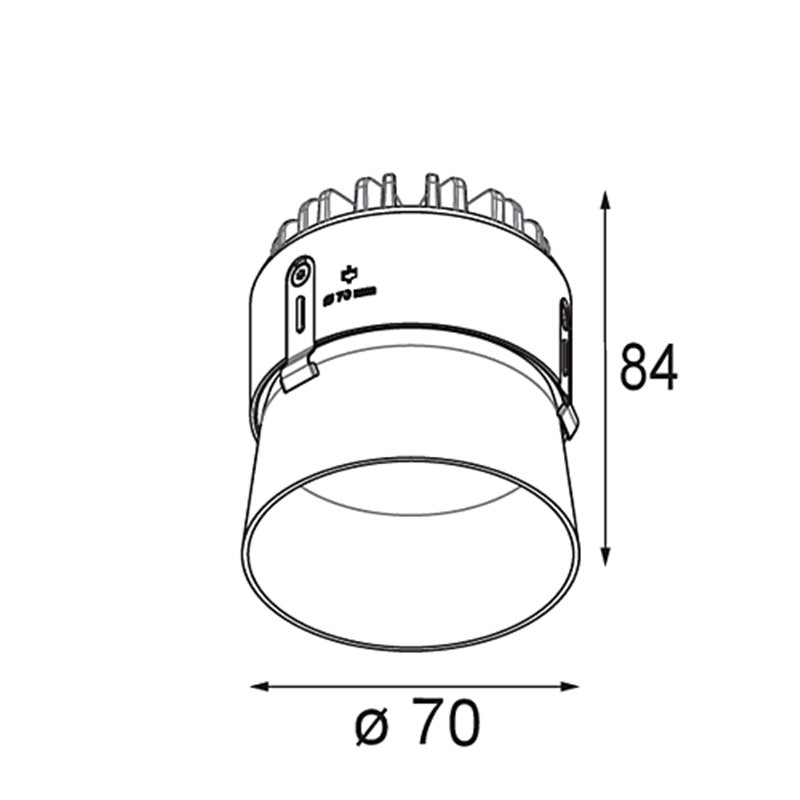 Modular Thimble Recessed Trimless 70 1x IP55 LED DE | Inbouwspot