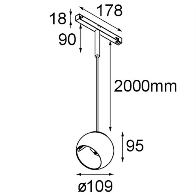 Modular Marbul Track 48V Suspended Adjustable 109 1x LED | Trackverlichting