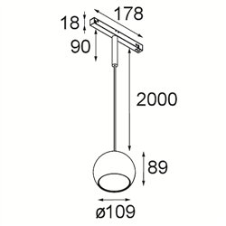 Modular Marbul Track 48V Suspended 109 1x LED | Track lighting fixture fixture