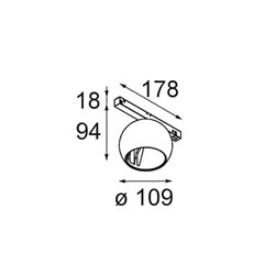 Modular Marbul Track 48V Adjustable 109 1x LED | Track lighting fixture fixture