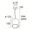 Modular Smart Tube Suspended 115 1x 1800-3000K WD DI 350mA | Suspension lamp