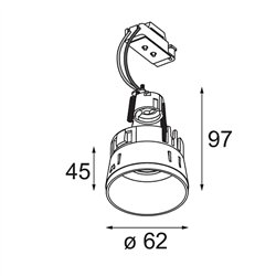 Modular Tetrix Straight Recessed 62 1x LED GU10 | Recessed spot