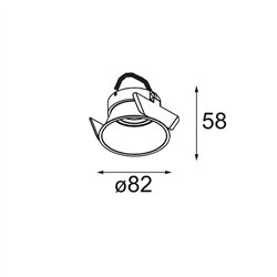 Modular Lotis Round Recessed 82 1x M-LED DE | Recessed spot