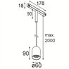 Modular Placebo Track 48V Suspended Down 60 1x LED | Track lighting fixture fixture