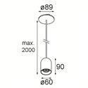 Modular Placebo Suspended Down 60 1x LED 1800-3000K WD DE | Hanglamp