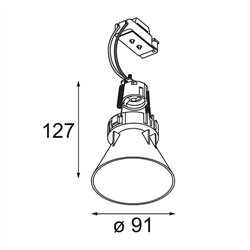 Modular Tetrix Cone Recessed 90 1x LED GU10 | Recessed spot