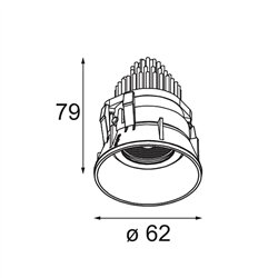 Modular Tetrix Adjustable Recessed 62 1x IP55 LED DE | Recessed spot