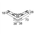 Modular Track 48V Connection 90° Electrical/Mechanical (For Recessed Mounting) Outside