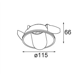 Modular Hollow Recessed Trimless Adjustable 115 1x LED DE | Recessed spot