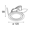 Modular K 120 Recessed Adjustable 120 1x LED DE | Inbouwspot