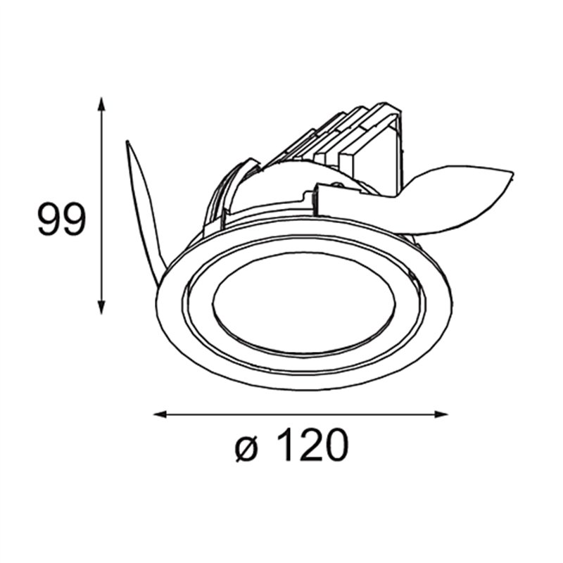 Modular K 120 Recessed Adjustable 120 1x LED DE | Inbouwspot