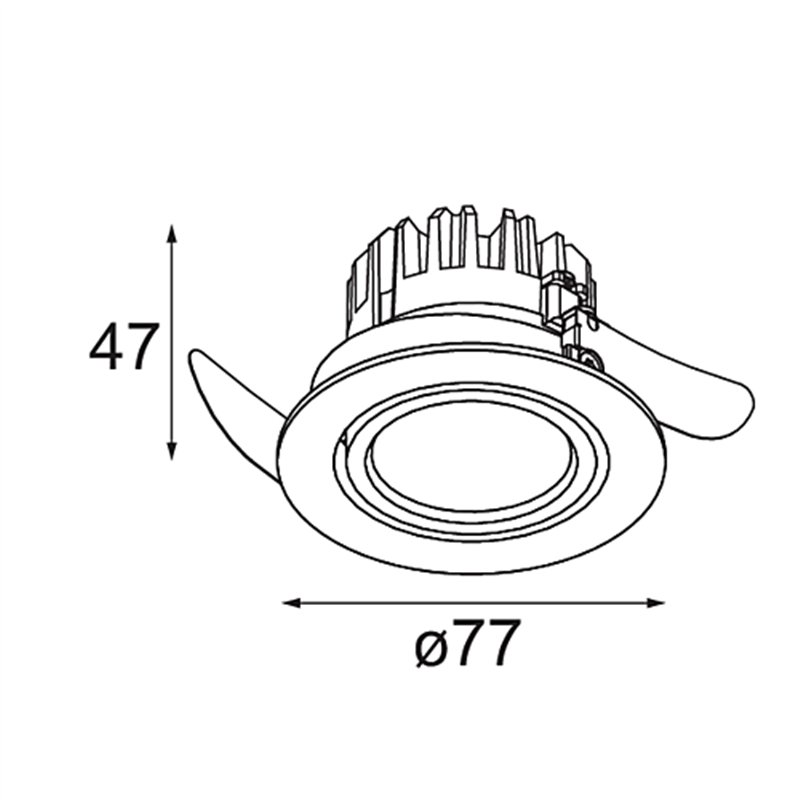Modular K 77 Recessed Adjustable 77 1x LED RD | Inbouwspot