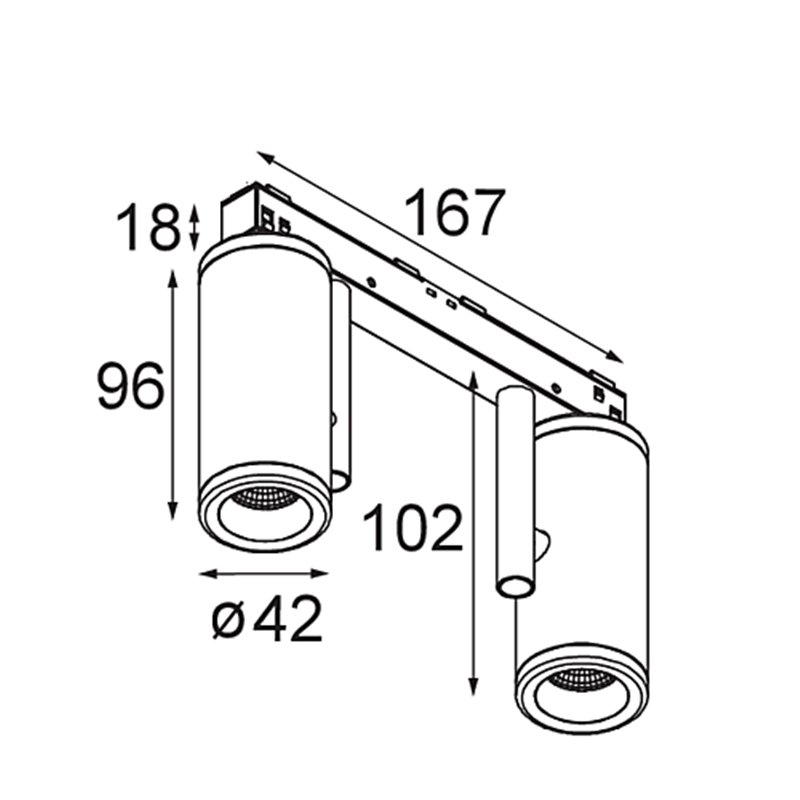 Modular Medard Track 48V Adjustable 42 2x LED | Trackverlichting