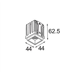 Modular Qbini Square Out 1x IP55 LED DE | Recessed spot