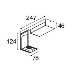 Modular Rektor Surface Adjustable 78x78 1x LED DI | Ceiling lamp / Wall lamp