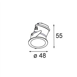 Modular Smart Lotis Asy Recessed 48 1x HO IP55 LED DE | Recessed spot
