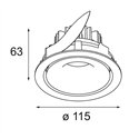 Modular Smart Cake Recessed Adjustable 115 1x LED DE | Inbouwspot