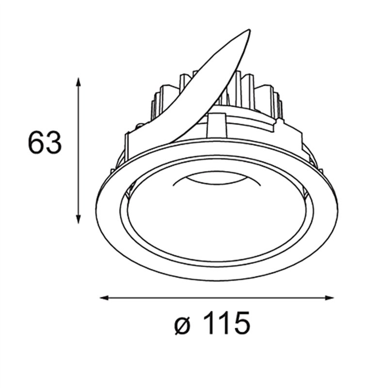 Modular Smart Cake Recessed Adjustable 115 1x LED DE | Inbouwspot