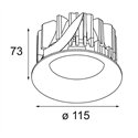 Modular Smart Cake Recessed 115 1x IP54 Diffuse LED DE | Inbouwspot