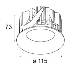 Modular Smart Cake Recessed 115 1x IP54 Diffuse LED DE | Recessed spot