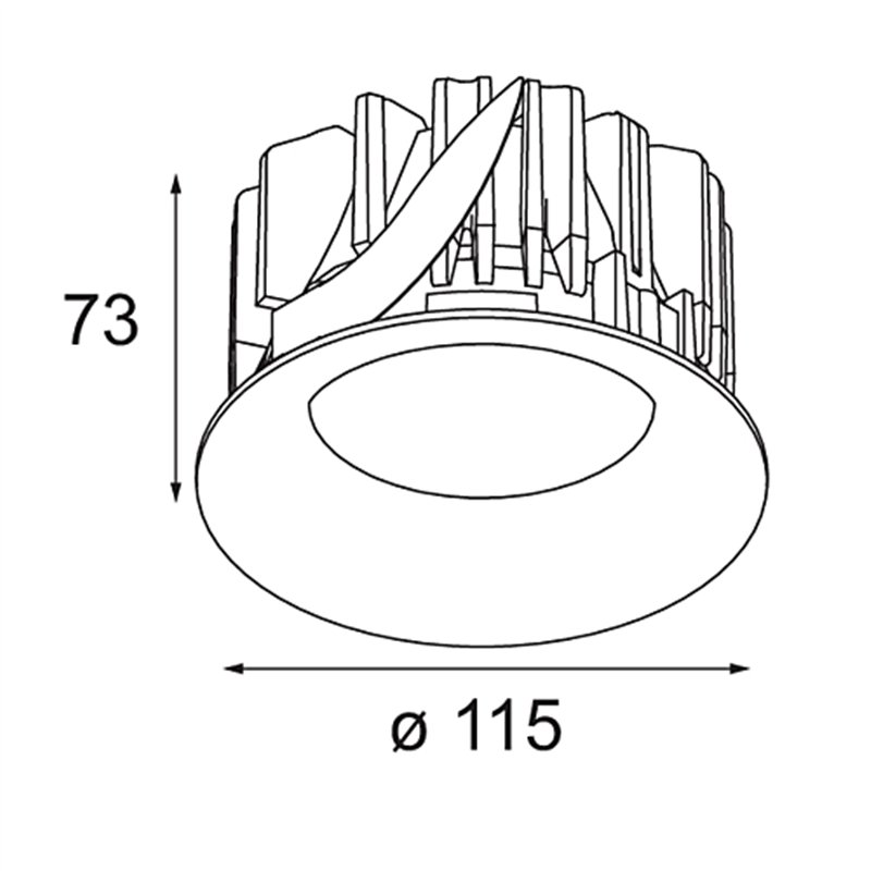 Modular Smart Cake Recessed 115 1x IP54 Diffuse LED DE | Inbouwspot